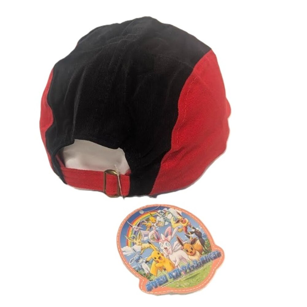 Anime Trainer Style Red & Black Adjustable Baseball Cap Green Logo - Picture 3 of 3